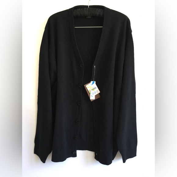 Harriton Men's Black Pilbloc V-Neck Button Cardigan Sweater - Picture 4 of 12